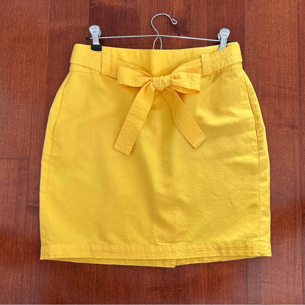Banana Republic yellow linen pencil skirt 4